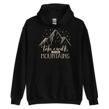 Black / S Take a Walk to the Mountains Unisex Hoodie by Design Express