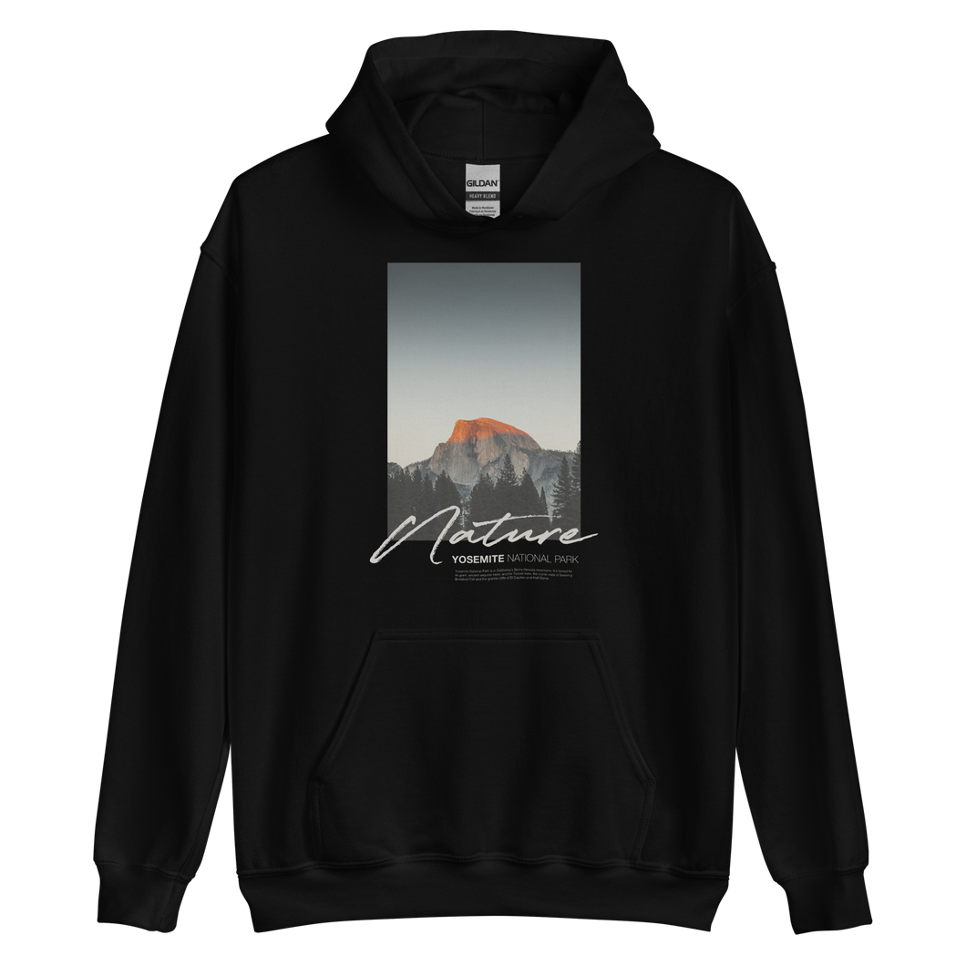 Black / S Nature Yosemite Unisex Hoodie Front by Design Express