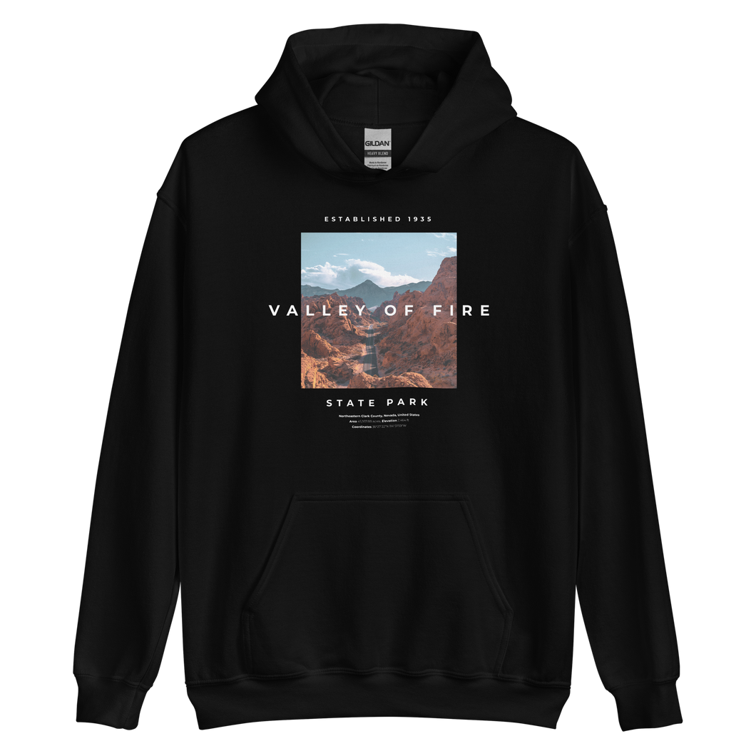 S Valley of Fire Unisex Hoodie Front by Design Express