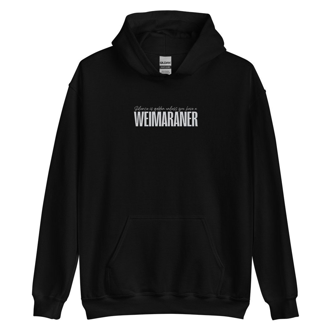 Black / S Weimaraner Unisex Hoodie Back by Design Express