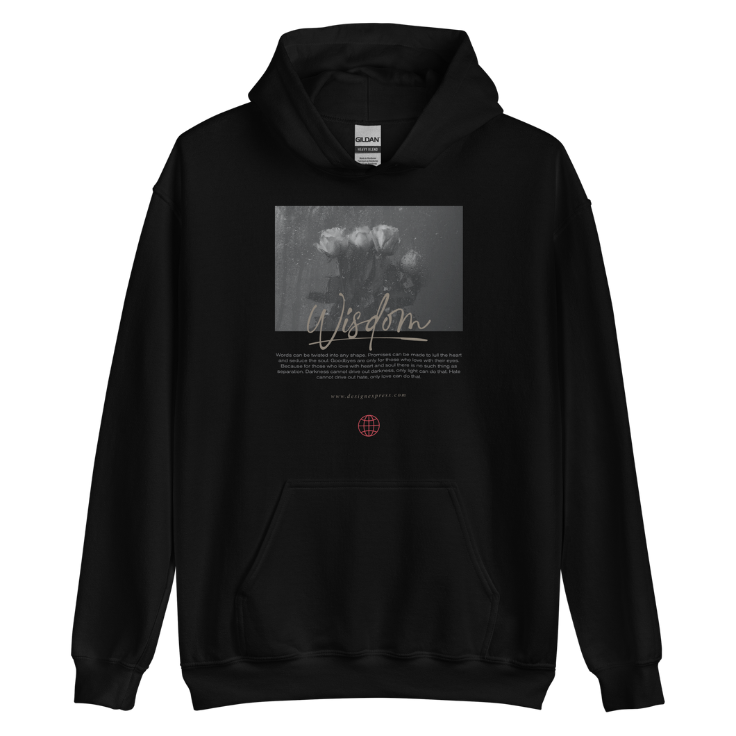 Black / S Wisdom Front Unisex Hoodie by Design Express