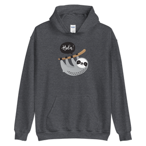 Dark Heather / S Hola Sloths Unisex Hoodie by Design Express