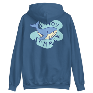 Indigo Blue / S Whale Enjoy Summer Unisex Hoodie by Design Express