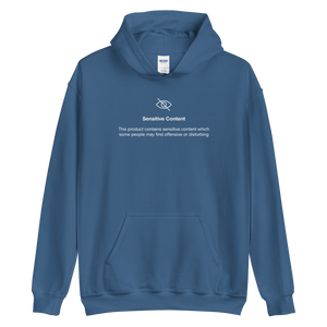 Indigo Blue / S Sensitive Content (Funny) Unisex Hoodie by Design Express