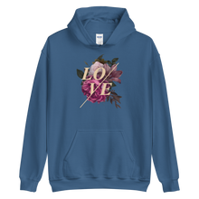 Indigo Blue / S Love Flower Unisex Hoodie by Design Express