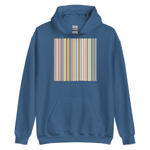 Indigo Blue / S Colorfull Stripes Unisex Hoodie by Design Express