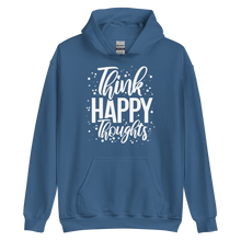 Indigo Blue / S Think Happy Thoughts Unisex Hoodie by Design Express