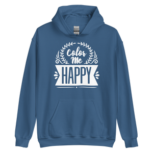 Indigo Blue / S Color Me Happy Unisex Hoodie by Design Express