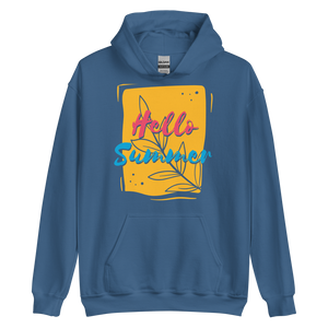 Indigo Blue / S Hello Summer Unisex Hoodie by Design Express