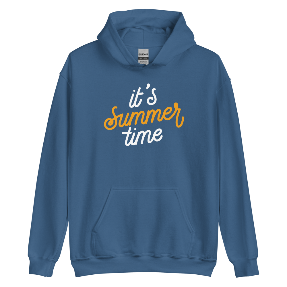 Indigo Blue / S It's Summer Time Unisex Hoodie by Design Express