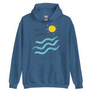 Indigo Blue / S Enjoy Sun Summer Unisex Hoodie by Design Express