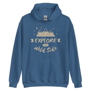 Indigo Blue / S Explore the Wild Side Unisex Hoodie by Design Express