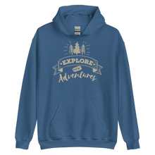 Indigo Blue / S Explore New Adventures Unisex Hoodie by Design Express