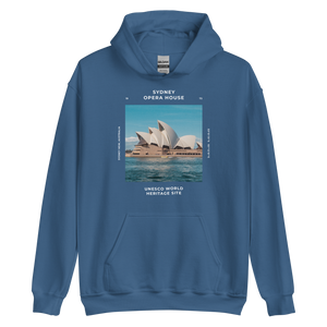 Indigo Blue / S Sydney Australia Unisex Hoodie Front by Design Express