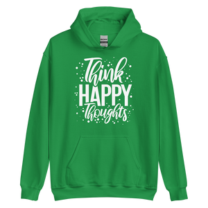 Irish Green / S Think Happy Thoughts Unisex Hoodie by Design Express