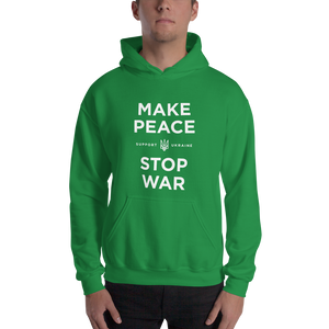 Irish Green / S Make Peace Stop War (Support Ukraine) Unisex Black Hoodie by Design Express