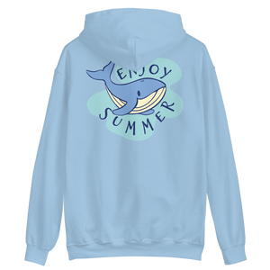 Light Blue / S Whale Enjoy Summer Unisex Hoodie by Design Express