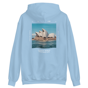 Light Blue / S Sydney Australia Unisex Hoodie Back by Design Express