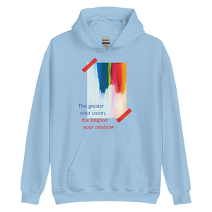 Light Blue / S Rainbow Front Unisex Hoodie by Design Express