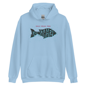 Light Blue / S Only Dead Fish Go with the Flow Unisex Hoodie by Design Express