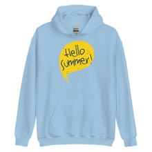 Light Blue / S Hello Summer Yellow Unisex Hoodie by Design Express