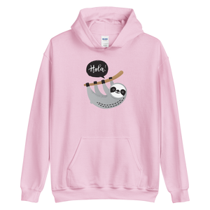 Light Pink / S Hola Sloths Unisex Hoodie by Design Express