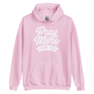 Light Pink / S Pray More Worry Less Unisex Hoodie by Design Express