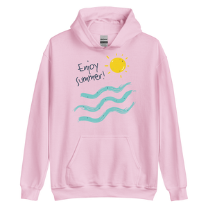 Light Pink / S Enjoy Sun Summer Unisex Hoodie by Design Express