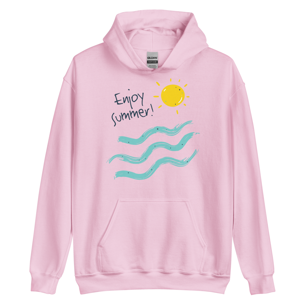 Light Pink / S Enjoy Sun Summer Unisex Hoodie by Design Express