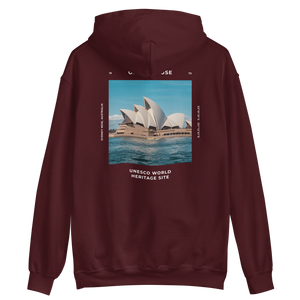 Maroon / S Sydney Australia Unisex Hoodie Back by Design Express