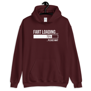 Maroon / S Fart Loading (Funny) Unisex Dark Hoodie by Design Express