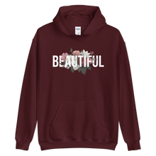 Maroon / S Beautiful Flower Unisex Dark Hoodie by Design Express