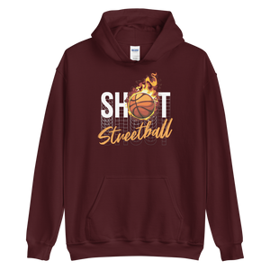 Maroon / S Shoot Streetball Front Unisex Hoodie by Design Express