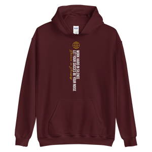 Maroon / S Work hard in silence Unisex Hoodie by Design Express