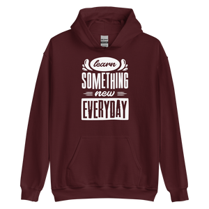 Maroon / S Learn Something New Everyday Unisex Hoodie by Design Express