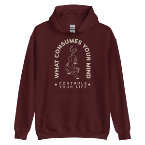 Maroon / S What Consume Your Mind Unisex Hoodie by Design Express