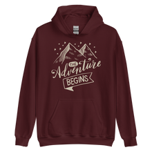 Maroon / S The Adventure Begins Unisex Hoodie by Design Express