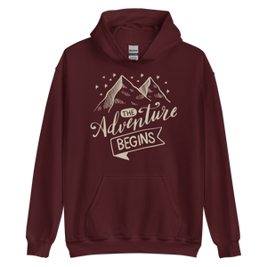 Maroon / S The Adventure Begins Unisex Hoodie by Design Express