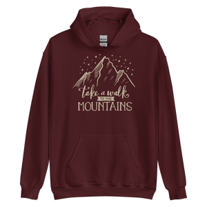 Maroon / S Take a Walk to the Mountains Unisex Hoodie by Design Express