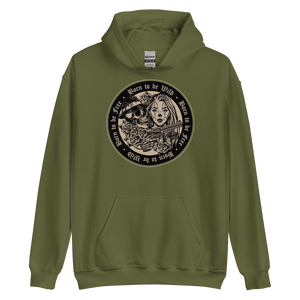 Military Green / S Born to be Wild, Born to be Free Unisex Hoodie by Design Express