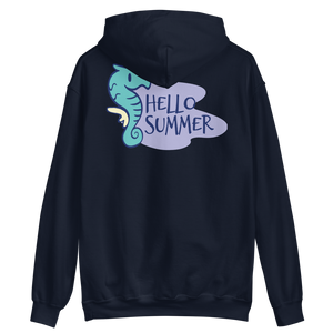 Navy / S Seahorse Hello Summer Unisex Hoodie by Design Express