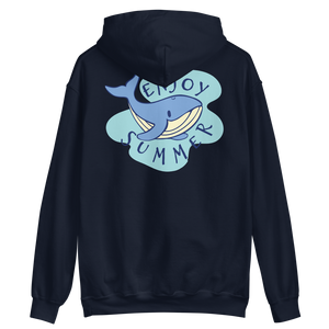 Navy / S Whale Enjoy Summer Unisex Hoodie by Design Express