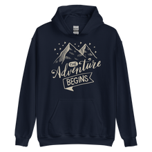 Navy / S The Adventure Begins Unisex Hoodie by Design Express