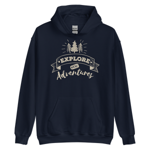 Navy / S Explore New Adventures Unisex Hoodie by Design Express