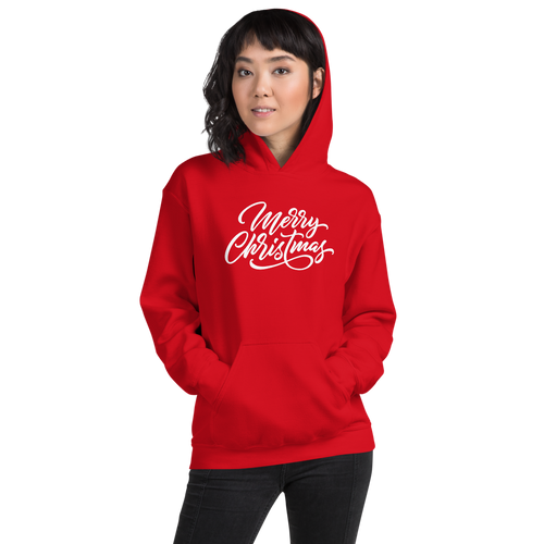 Red / S Merry Christmas Unisex Hoodie by Design Express