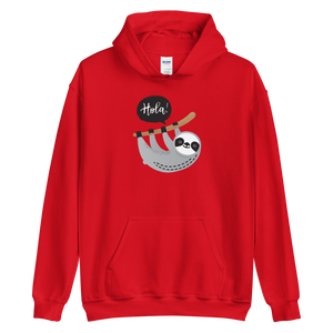 Red / S Hola Sloths Unisex Hoodie by Design Express