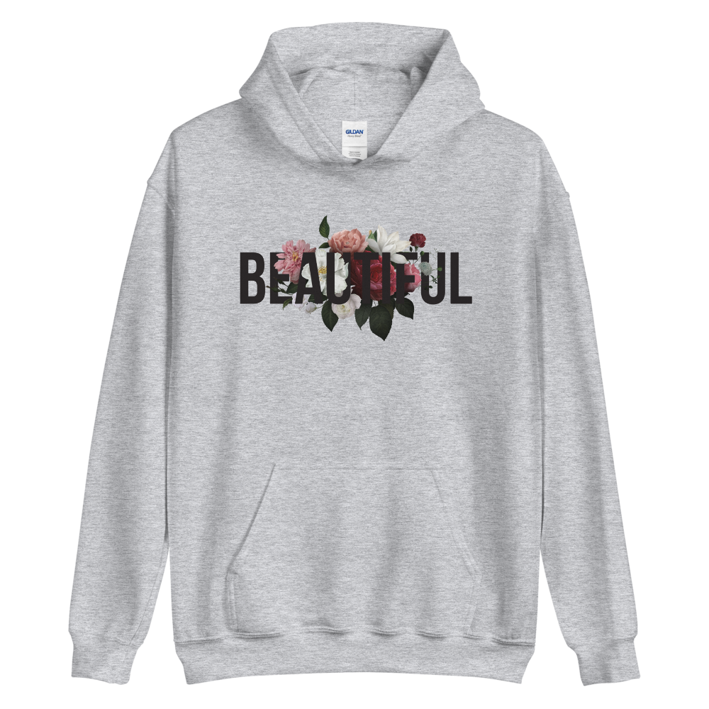 Sport Grey / S Beautiful Flower Unisex Light Hoodie by Design Express