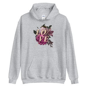 Sport Grey / S Love Flower Unisex Hoodie by Design Express