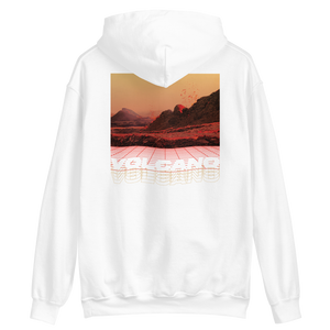 White / S Volcano Back Unisex Hoodie by Design Express