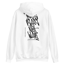 Make Peace Not War Vertical Graffiti Back (motivation) Unisex White Hoodie by Design Express